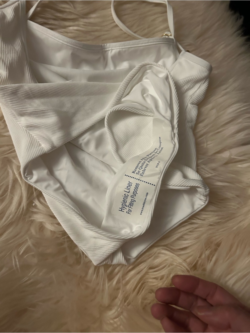 LSPACE Holly One Piece Swimsuit XS NWOT White Ribbed One Piece High Leg bodysuit - Picture 8 of 8